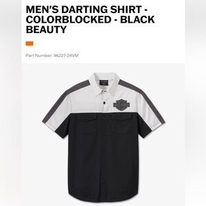 Harley-Davidson Men's Black and White Colorblocked Shirt